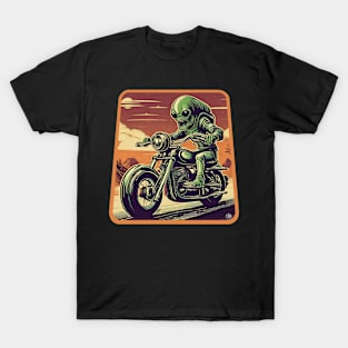 Alien motorcycle rider T-Shirt